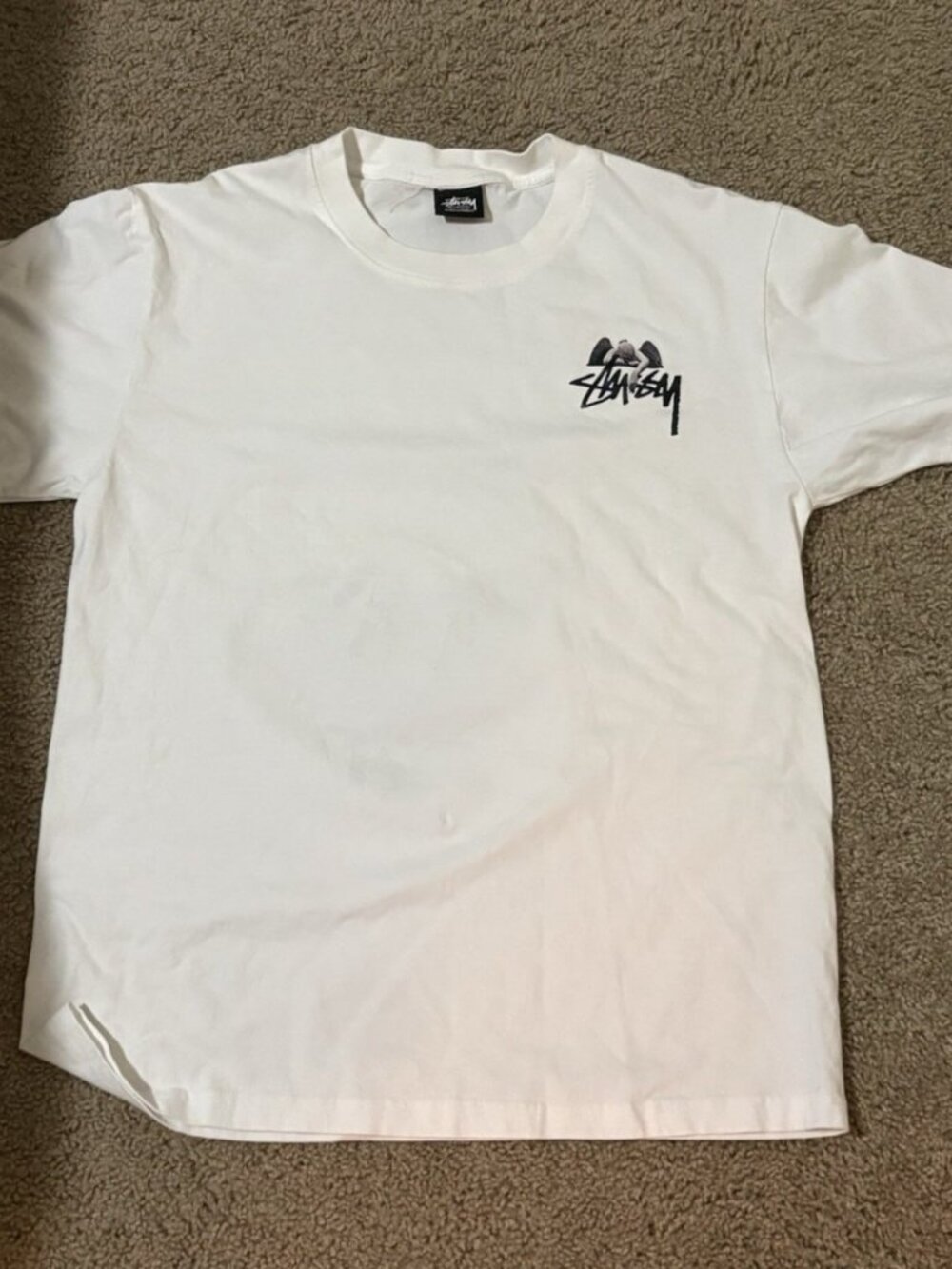 Stussy White Graphic Logo T-Shirt Men's Size M